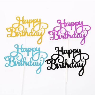 China Acrylic Birthday Decoration Supplies Birthday Cake Topper Happy Birthday Cupcake Pick for Party Decoration for sale