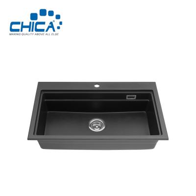 China Topmount Granite Quartz Kitchen Sink Granite Composite Kitchen Sink For House for sale