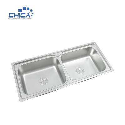 China modern international SUS304 kitchen sink double bowl kitchen sink for house for sale