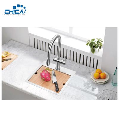 China SUS304 stainless steel single bowl sink commercial topmount handmade house kitchen sink for sale