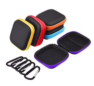 China Portable Square Earphone Carrying Cases Hard EVA Earbud Case Bag for Headphones USB Cables for sale