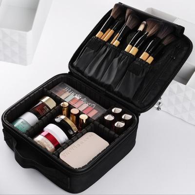 China Portable Travel Black Makeup Cosmetic Case Bag Cosmetic Bag Makeup Bag For Professional Te koop