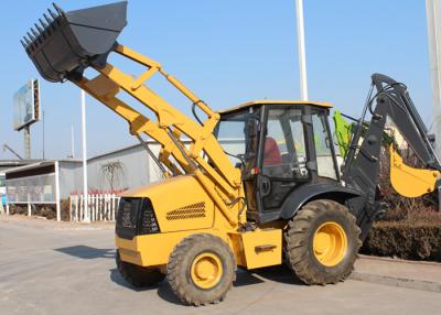 China Low Emission 4WD Tractor With Backhoe And Loader Loading Bucket 1.0 CBM for sale