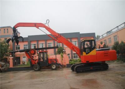 China Material Handler Crawler Excavator With Hydraulic Wood Grapple / Log Grab / Timber Gripper for sale