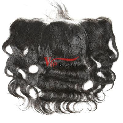 China No Sister 13*4 Swiss Lace Small Body Wave Front Tangle VIP Knots HD Headband for sale