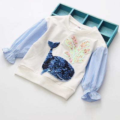 China Factory Wholesale Anti Shrink Customize Lovely Little Girl Clothes Long Shirts Spring Autumn Children Clothing Kids T-shirt for sale