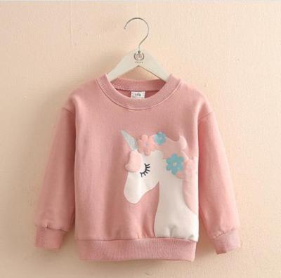 China High Quality Anti-Shrink T-shirt Autumn Spring Kids Wear Long Pullover Sweater Cartoon Kids Girls Shirt Clothes for sale