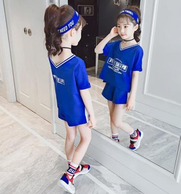 China Anti-pilling In Stock Summer High Quality Girls Outfits Fashion Girls' Suits Casual Two-Piece Children's Clothing Sets for sale