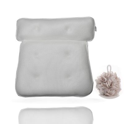 China Sustainable Quality Mesh Bath Pillow Vibrant Suction With Back And Headrest Cushion for sale