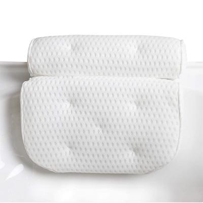 China 4d air viable luxury square soft mesh washable memory hot sale tub spa bath pillow with suction for sale