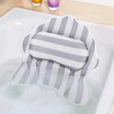 China Factory Price Viable Wholesale Luxury 3D Air Mesh Bath Spa Bathtub Pillow For Tub With Neck for sale