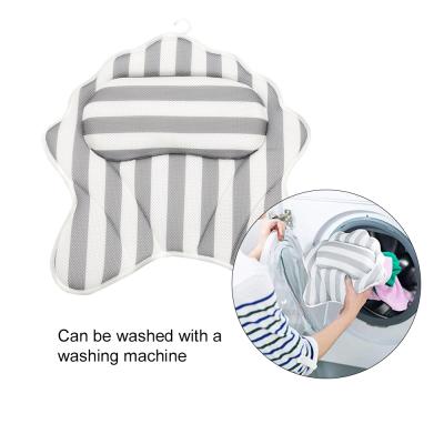 China 2021 Best-selling Soft 3d Ergonomic Air Mesh Sustainable Bath Tub Washable Spa Pillow With Suction for sale