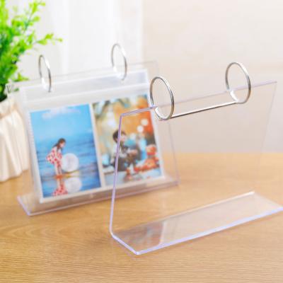 China Table Frame Customize Plastic L Type Table Desk Photo Frame With PP Bag Advertising Office Promotional Gift for sale