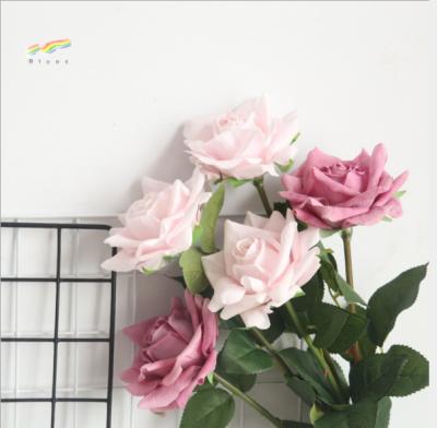 China Artificial Strap Touch PU Real Rose White Flower For Sale Home Wedding Decoration Wholesale for sale