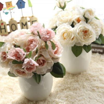 China Artificial Silk Strap Rose Rose Bouquet For Sale Home Wedding Decoration Wholesale for sale