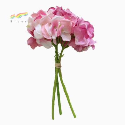 China Artificial Strap Hydrangea Flowers Silk Hydrangea Bushes For Sale Home Wedding Decoration Wholesale for sale