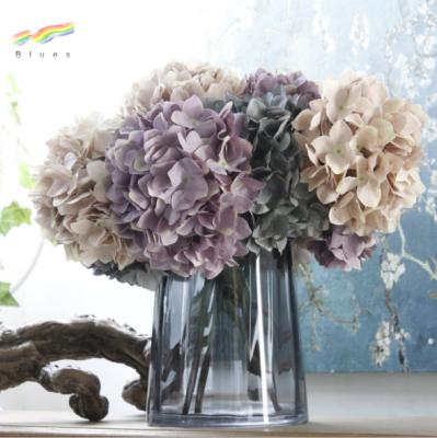 China Artificial Strap Hydrangea Silk Blue Flowers For Sale Home Wedding Decoration Wholesale for sale