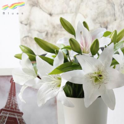 China Strap Film Latex Artificial Lily Flower Plastic Floral for sale