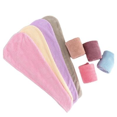 China Customized Logo Women Super Absorbent QUICK DRY Microfiber Dry Hair Turban Towel for sale