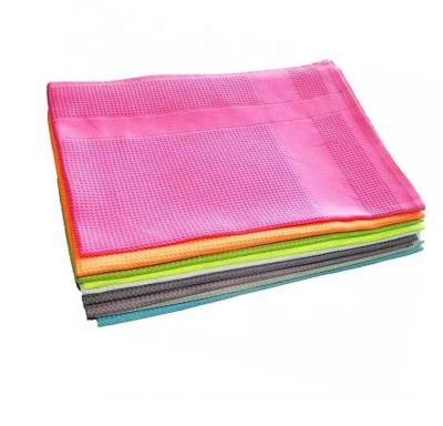 China Viable Microfiber Waffle Weave Towel Dish Cleaning Cloths 40*60CM Tea Towel Microfiber Kitchen Towels for sale