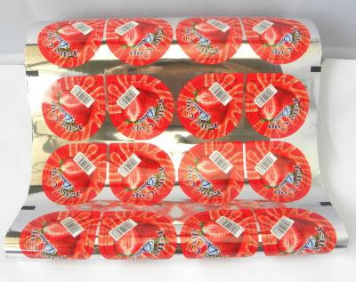 China Custom Food Grade Plastic Cup Lid Moisture Proof Printed Wrapping Film Metallized Film Roll for sale