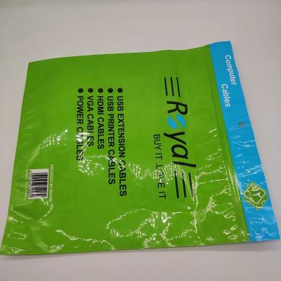 China Custom Cable Bag Printed Self Seal Zipper Packing Pouch Moisture Proof for sale