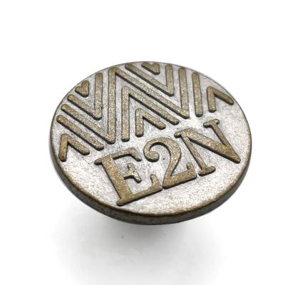 China Custom Fashion Engraved Dry Cleaning Logo Metal Buttons For Garment for sale