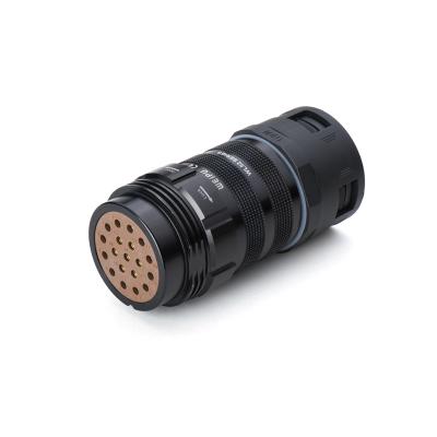 China Brass With Gold Plating WL52K19TADII IP67 Waterproof 19 Pin Cable Connector Outdoor Connector for sale