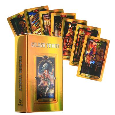 China Custom Printing High Quality Reflective Oracle Divination Tarot Cards Factory Entertainment Divination Tarot Cards Golden Easy Tarot for sale