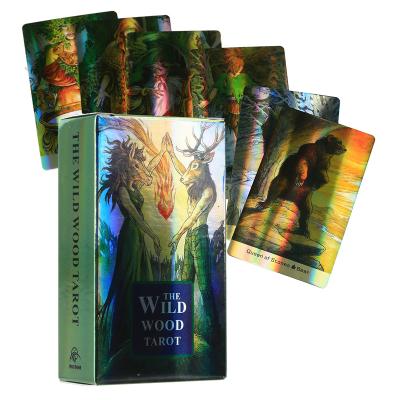 China Custom Printing High Quality Reflective Wild Tarot Wooden Tarot Cards Factory Tarot Oracle Divination Card Packs Entertainment Divination Tarot Cards for sale