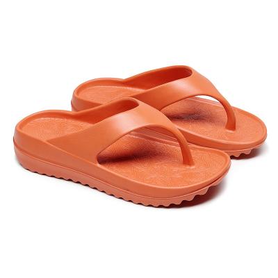 China 2021New Summer Men And WomenCouples Thickened Soft EVA Flip Flops Bottom Beach Shoes Non-slip Solid Home Fashion Thick Bottom Wedge Sandals for sale