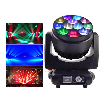 China Newest Luces Led Stage Light 12*40w 4in1 Rgbw Zoom Wash Led Moving Head Lights For Party Club for sale