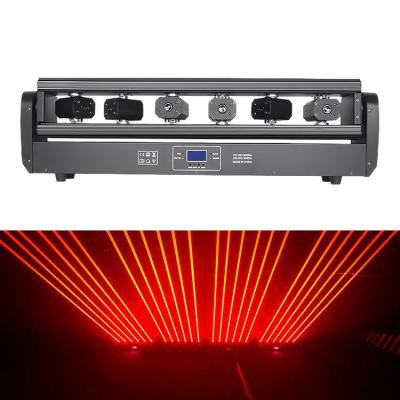 China Bar Nightclub DMX 6 Heads Red Color Laser Lights 6 Eyes Beam Laser Led Light Bar For Disco for sale