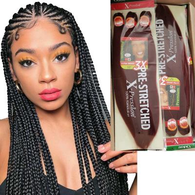 China Synthetic Braiding Hair Pre streched x Pressure Pre Stretched Japanese Hair Synthetic Braiding Fiber Easy Box Braids Easy Crochet Braiding Hair Extension for sale