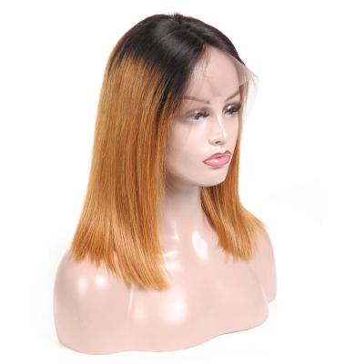 China Natural Remy Human Hair Lace Wig Bob Style Silky Straight Wave Front Lace Wig for sale