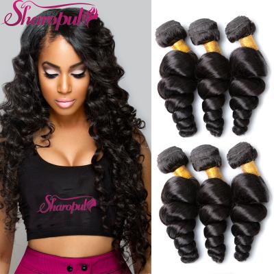 China Best Quality 100% Virgin Remy Human Hair Double Loose Wave Hair Weft Brazilian Hair Extension for sale