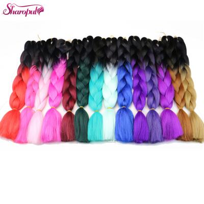 China Straight Good Quality Yaki Fiber 48inch 60colors Synthetic Jumbo Braid Hair For Crochet Ombre Braiding Hair for sale