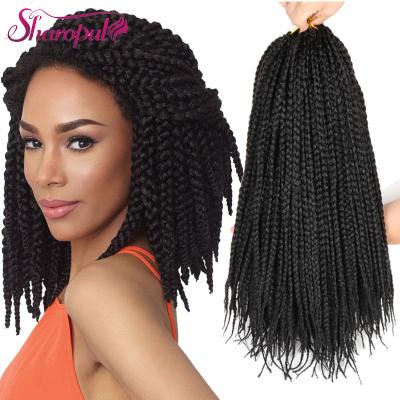 China U-tip Hair Crochet Braids 14inch Box Ombre Hair Extension Synthetic Bulk Fiber Braiding Japanese Braid for sale