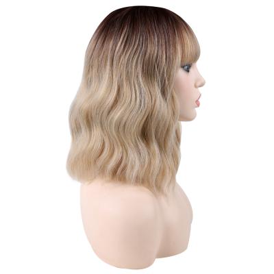 China Water Wave Hair Wig For Female Pink Brown Color Lead Gray Wig For Afro Lady for sale