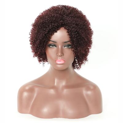 China 2021 Popular Jerry Curl Christmas Wig Synthetic Afro Kinky Curly Loose Short Synthetic Hair Jerry Curl Christmas Wig Style For Black Woman for sale