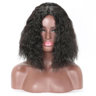 China Jerry Curl Corn Perm Black Synthetic Curly Wigs Long Curly Hair Afro Wig For Black Women for sale