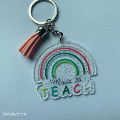 China Teacher Plastic Acrylic Charm Key Chain Gift for sale