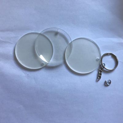 China 96pcs Key ChainsTransparent Circle Plastic Acrylic Discs Set Clear Key Chains Around Mute Acrylic Key Chain Keychain For DIY A50 for sale