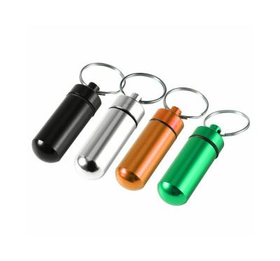 China Mini Aluminum Alloy Metal Pill Box Key Chain for sale