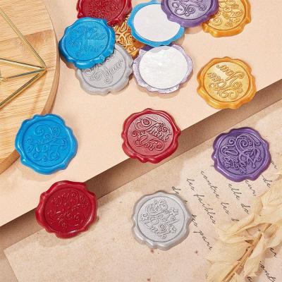 China Retro Wax Seal Stickers Words, Self Adhesive PVC Sticker Wax Stamp Stickers Envelope Seal Decor For Craft Scrapbook for sale