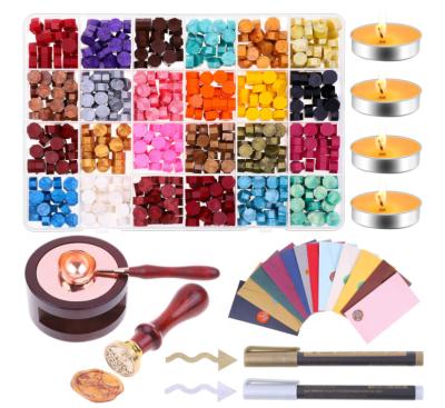 China Desktop Wax Kit/Children's Toy/Decoration Sealing with Wax Seal Beads Stamp Spoon Wraps and Tealight Warmer Candles for Letter Sealing for sale