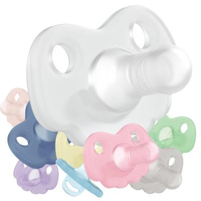 China Nitrosamine Food Grade BPA Free One Piece 100% Free Babies Soothe Toys Nipple Nipple Eco-Friendly Safety Soft Silicone Baby Pacifier for sale