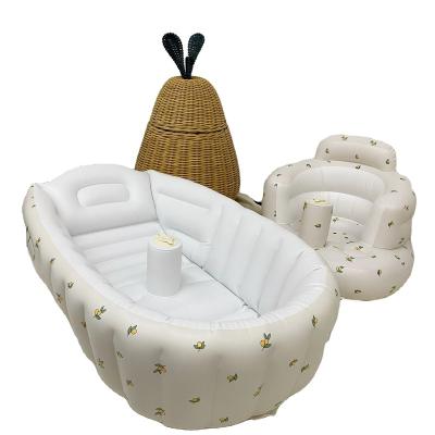 China Eco-freindly Baby Tub Newborn Baby Tub Seat for Baby Infant Non-Slip Pool to Sit Up Inflatable Toddler Tub Portable Shower for sale