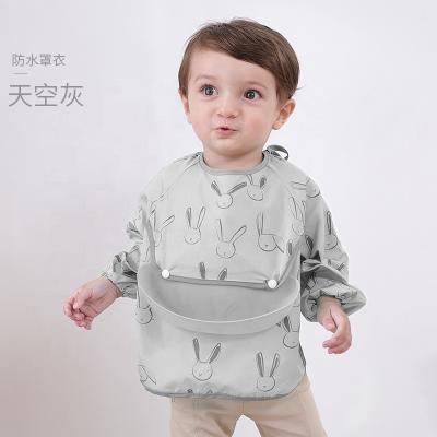 China Eco-freindly Waterproof Dirty Cover Up Baby Long Sleeve Apron Bib Suit Baby Items for sale