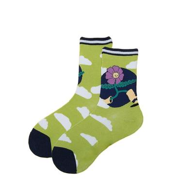 China Sporty Hot Sale Colorful Women's Cotton Crew Socks Funky Socks Wholesale for sale